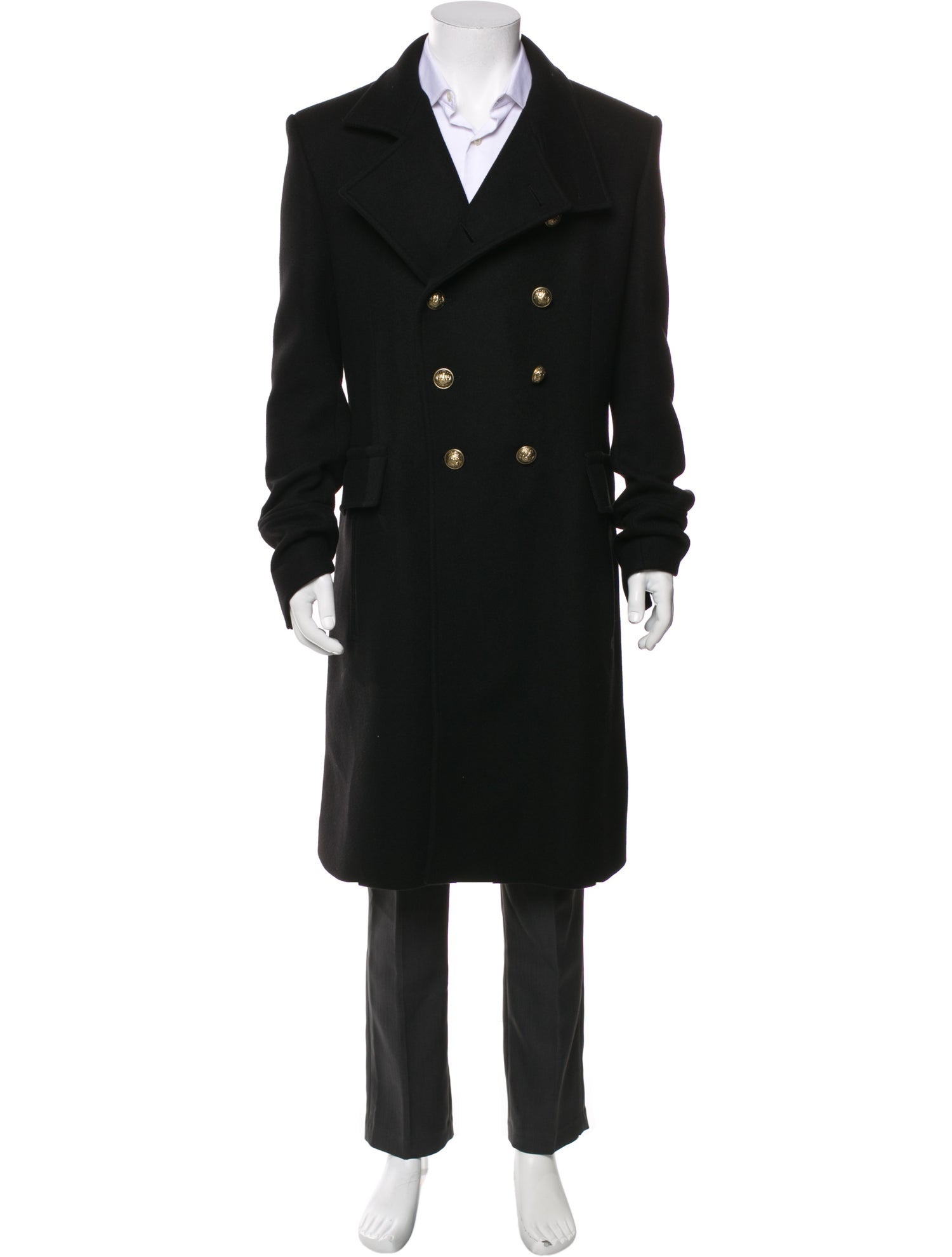 Giorgio Armani Vintage Leather Trench Coat - Black Outerwear
