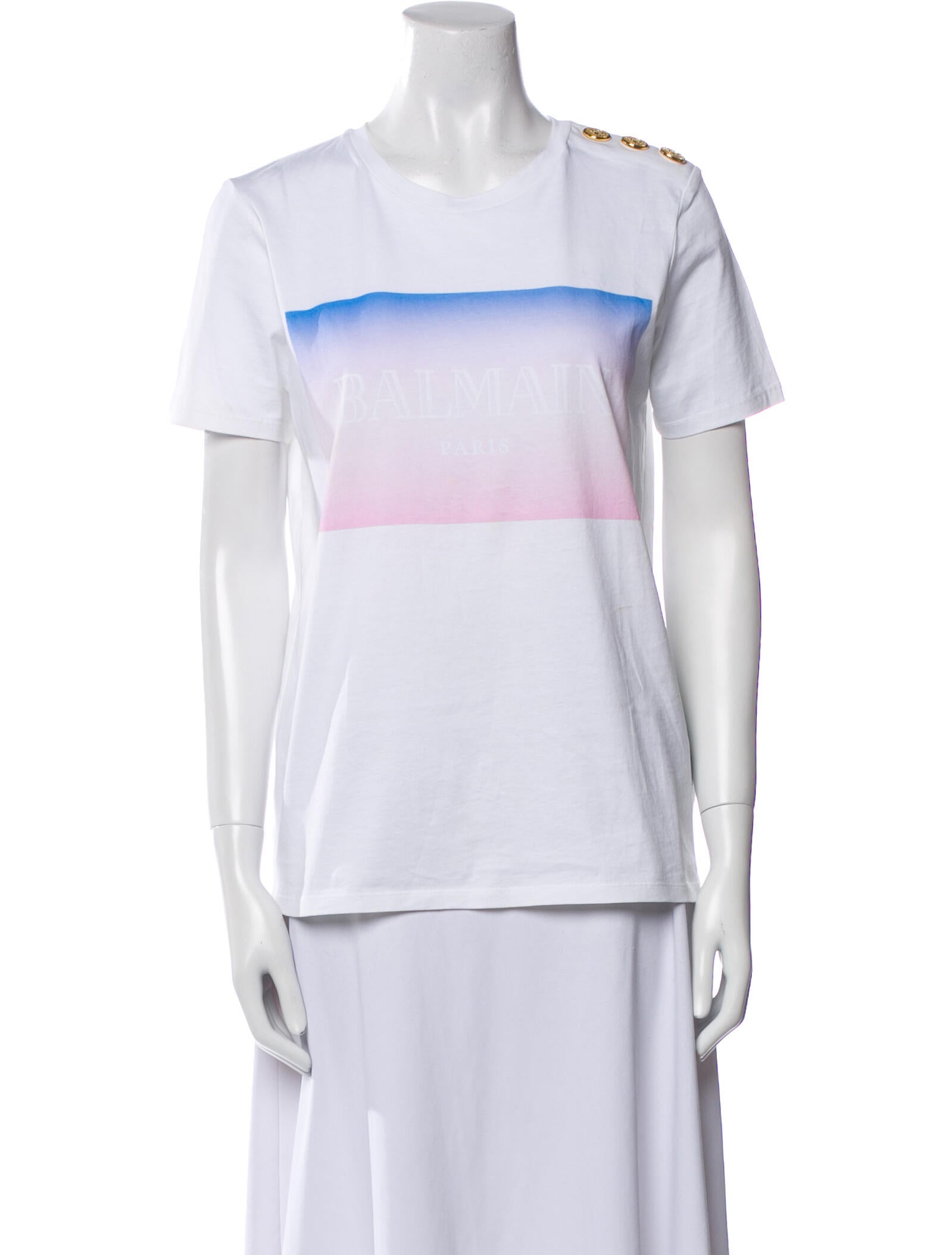 Balmain Graphic Print Crew Neck T-Shirt