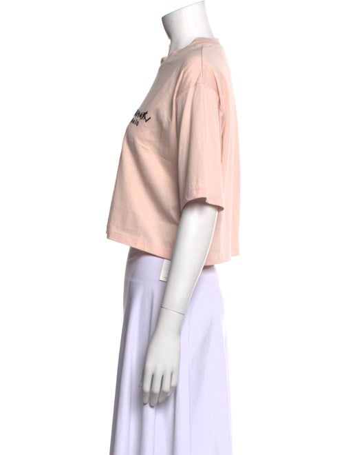 Balmain Graphic Print Crew Neck Crop Top