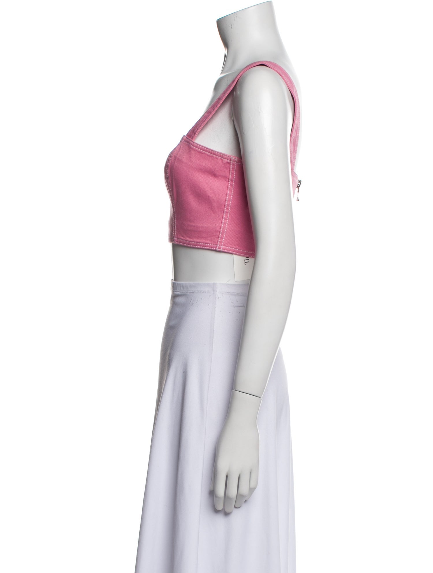 Balmain Square Neckline Sleeveless Crop Top