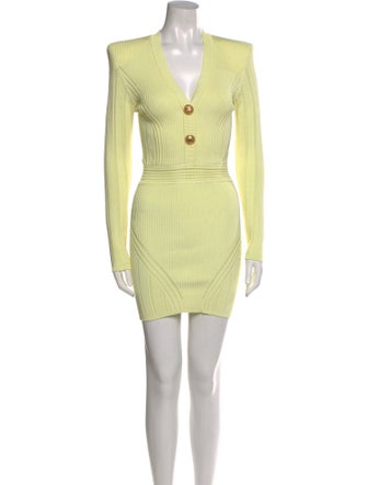 Balmain V-Neck Mini Dress