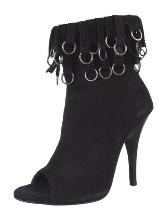 Balmain Suede Keyhole Accent Boots