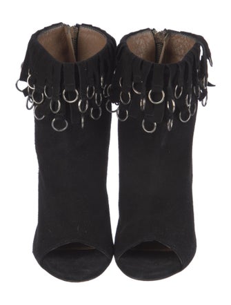 Balmain Suede Keyhole Accent Boots