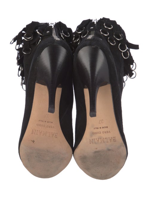 Balmain Suede Keyhole Accent Boots