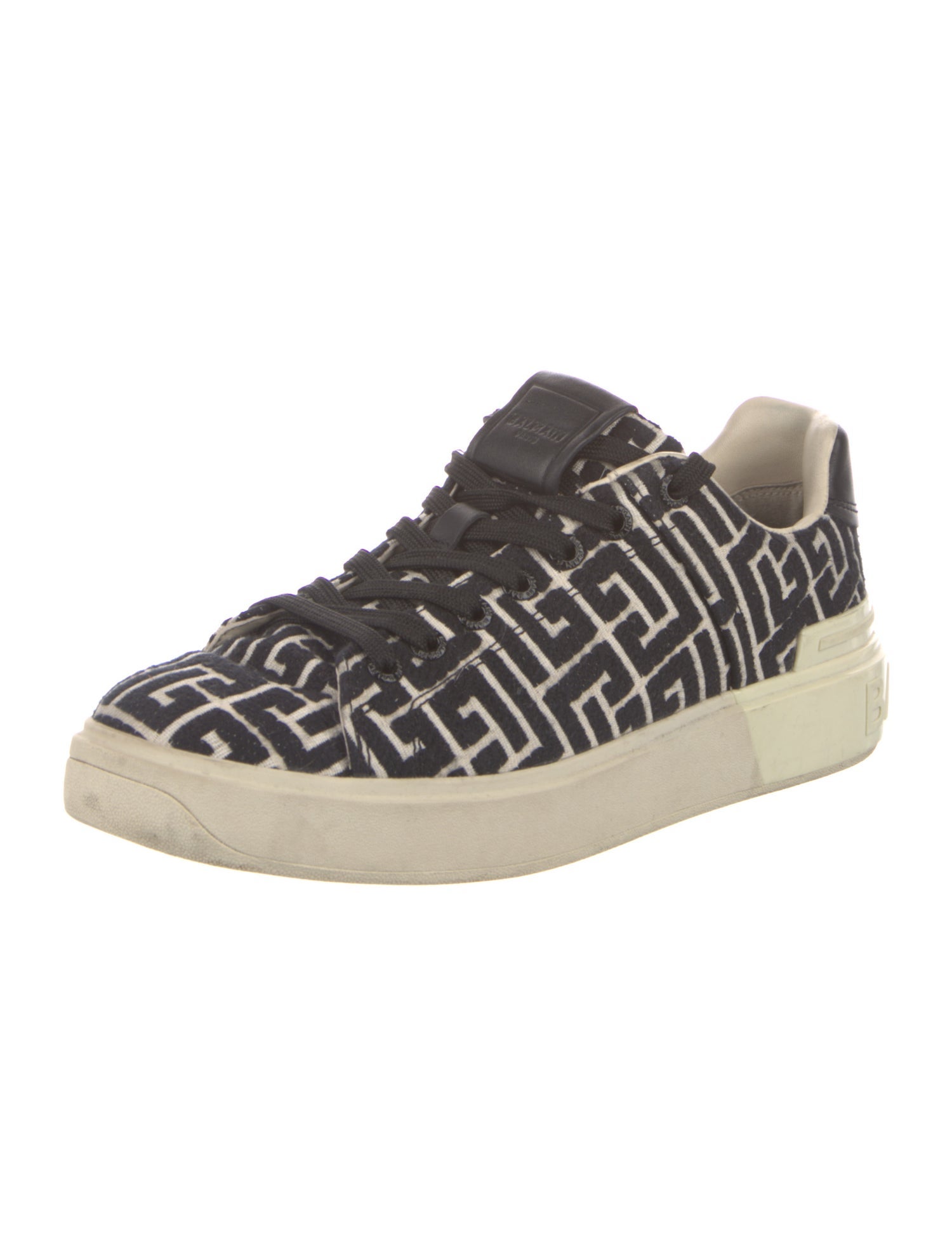 Balmain Canvas Printed Sneakers