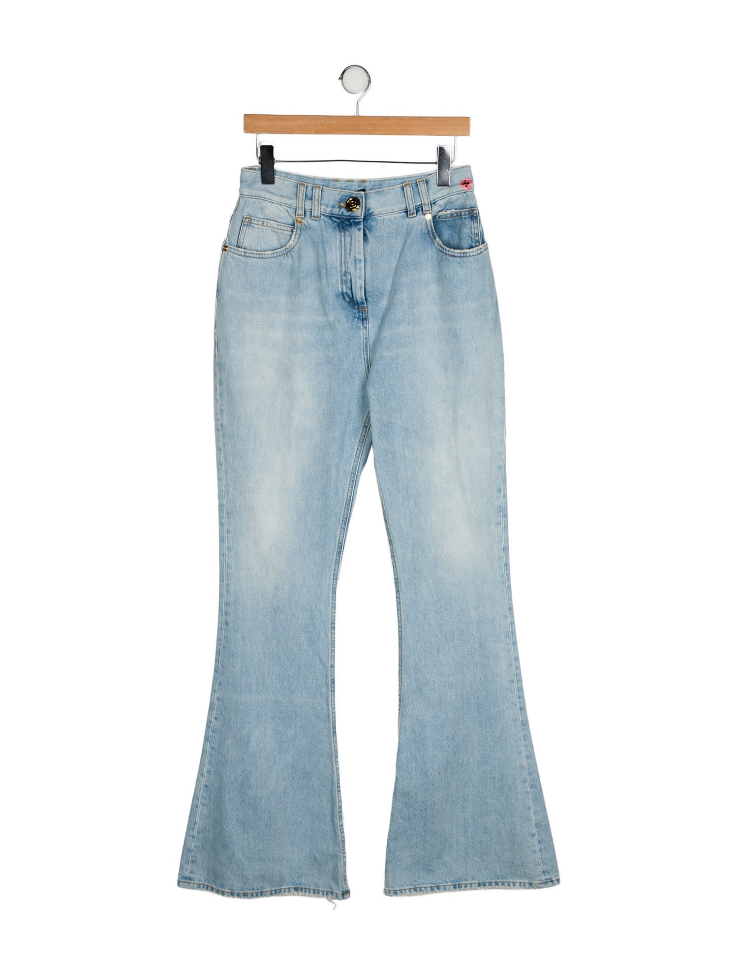 Balmain High-Rise Wide Leg Jeans