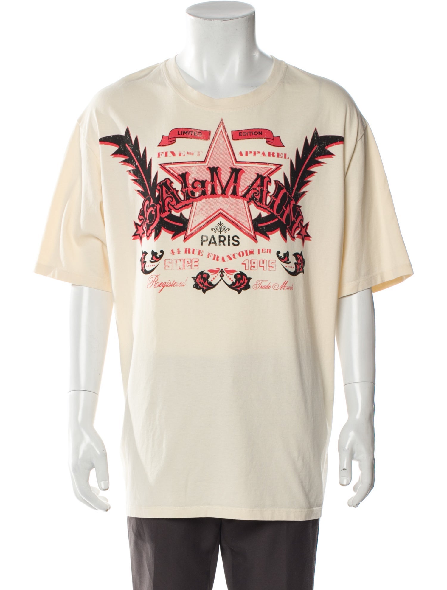 Balmain Graphic Print Crew Neck T-Shirt