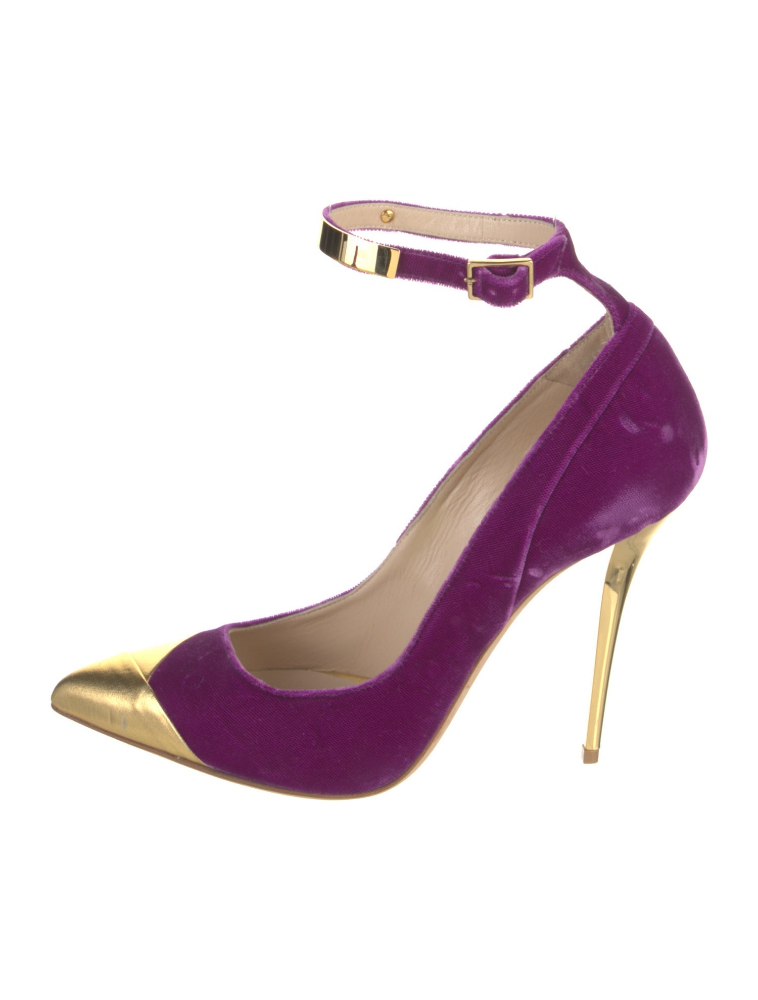 Balmain Velvet Colorblock Pattern Pumps