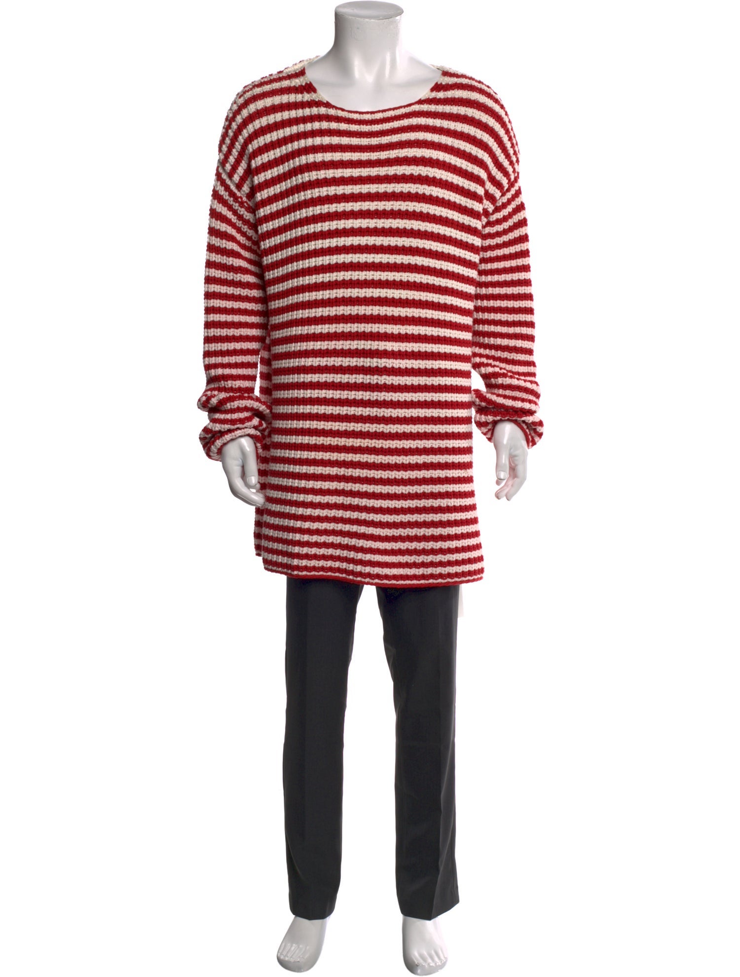 Balmain Striped Scoop Neck Pullover