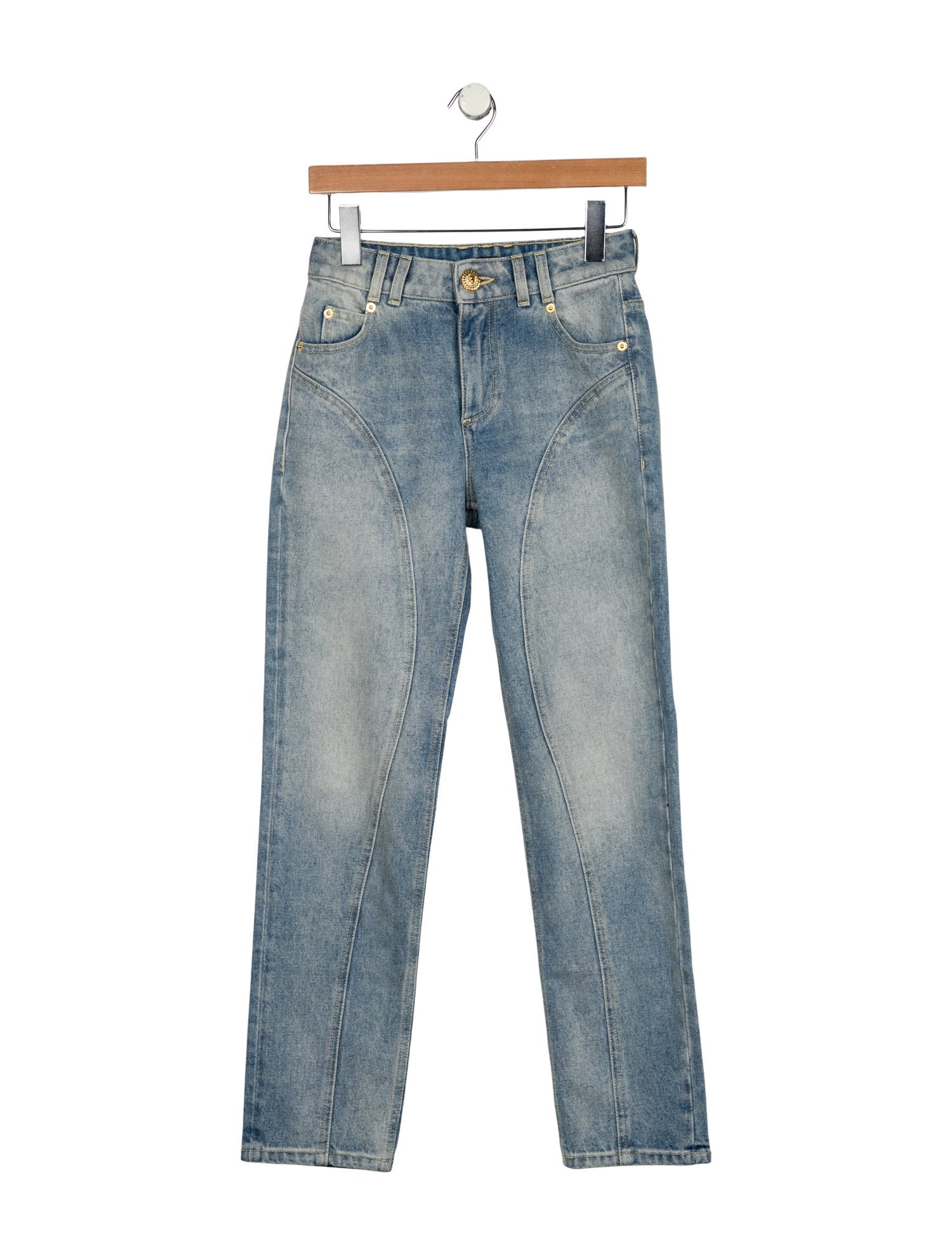 Balmain Mid-Rise Straight Leg Jeans
