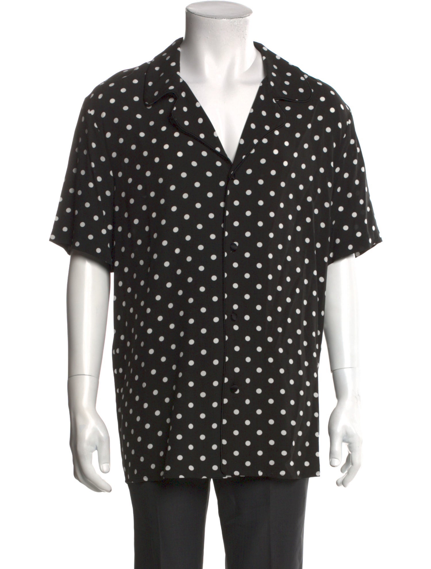 Balmain Polka Dot Print Short Sleeve Shirt