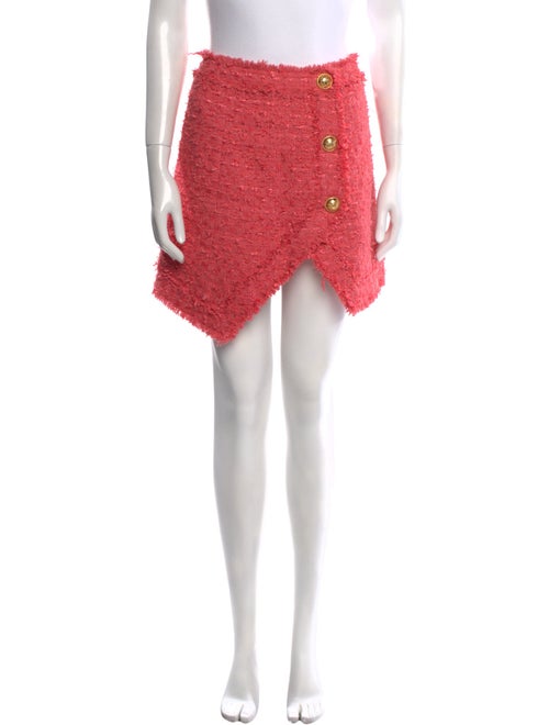 Balmain Raw-Edge Trim Mini Skirt