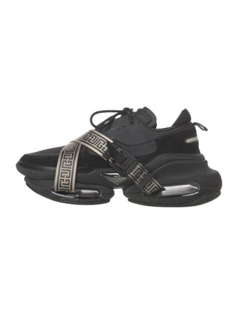 Balmain Suede Grosgrain Trim Sneakers