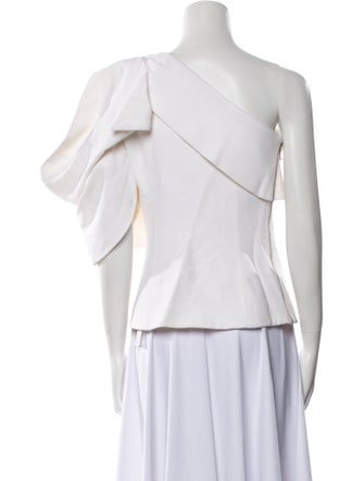 Balmain One-Shoulder Short Sleeve Blouse