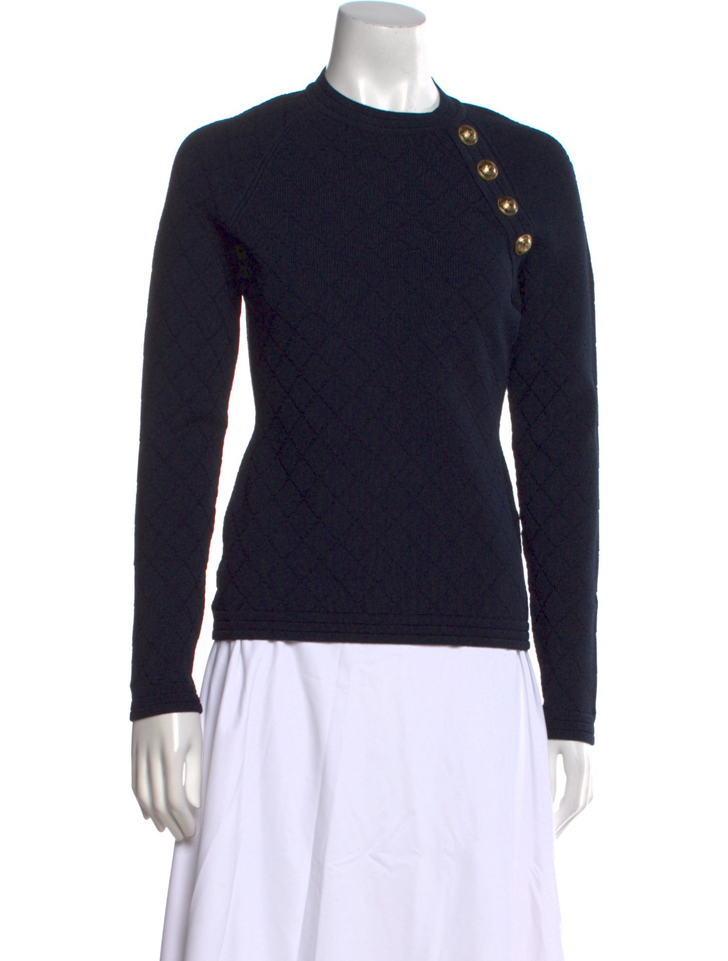 Balmain Printed Crew Neck Sweater