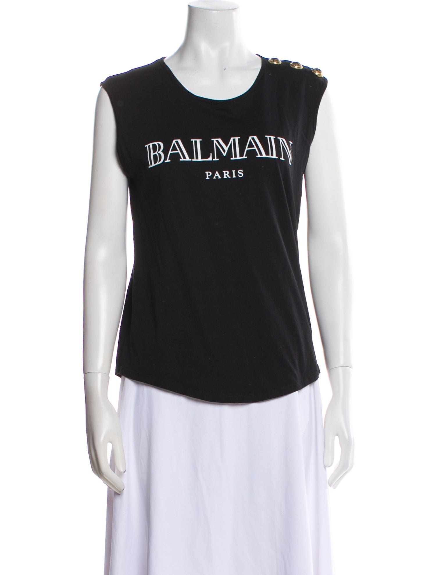 Balmain Graphic Print Scoop Neck T-Shirt