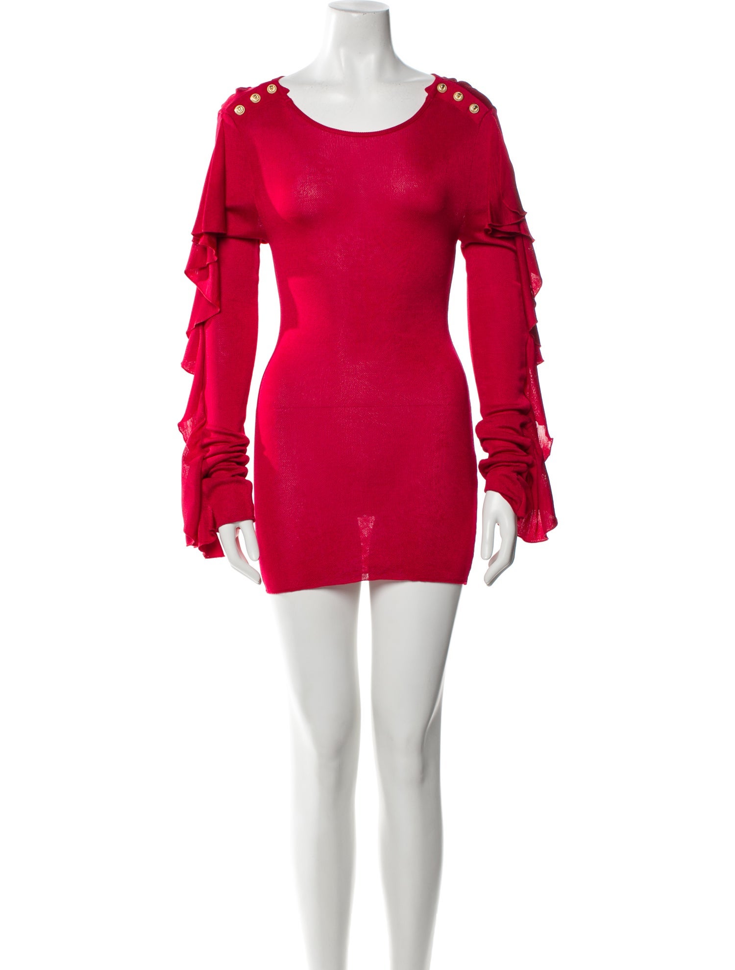 Balmain Scoop Neck Mini Dress