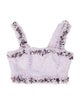 Balmain Floral Print Square Neckline Crop Top