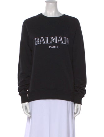 Balmain Graphic Print Crew Neck Sweatshirt