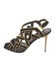 Balmain Suede Striped Slingback Sandals