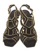 Balmain Suede Striped Slingback Sandals