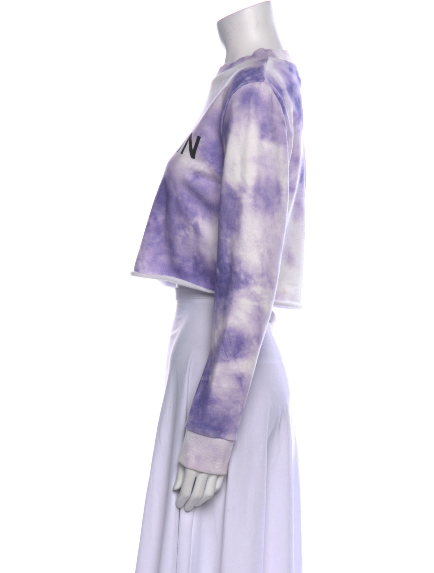 Balmain Tie-Dye Print Crew Neck Crop Top