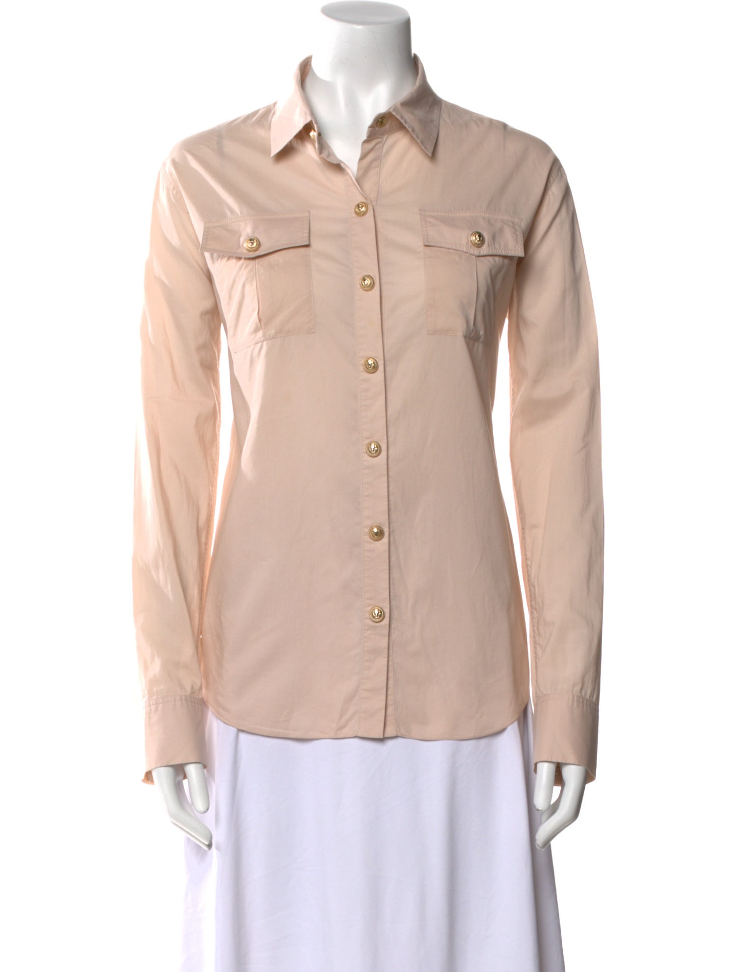Balmain Long Sleeve Button-Up Top