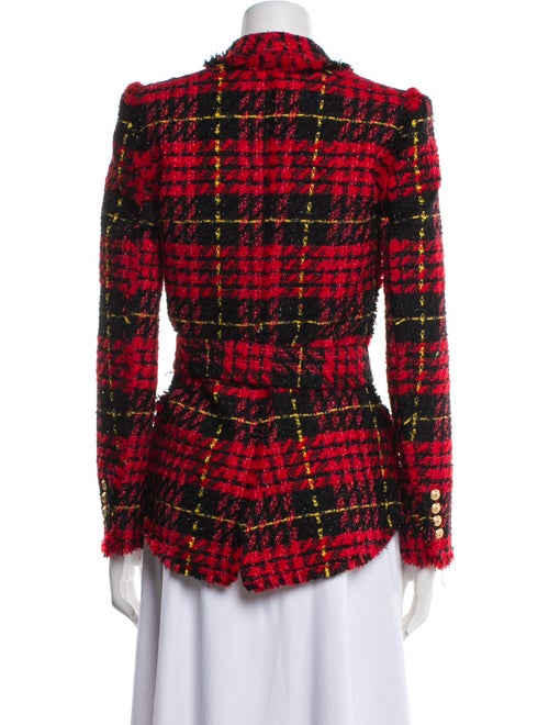 Balmain Plaid Print Blazer