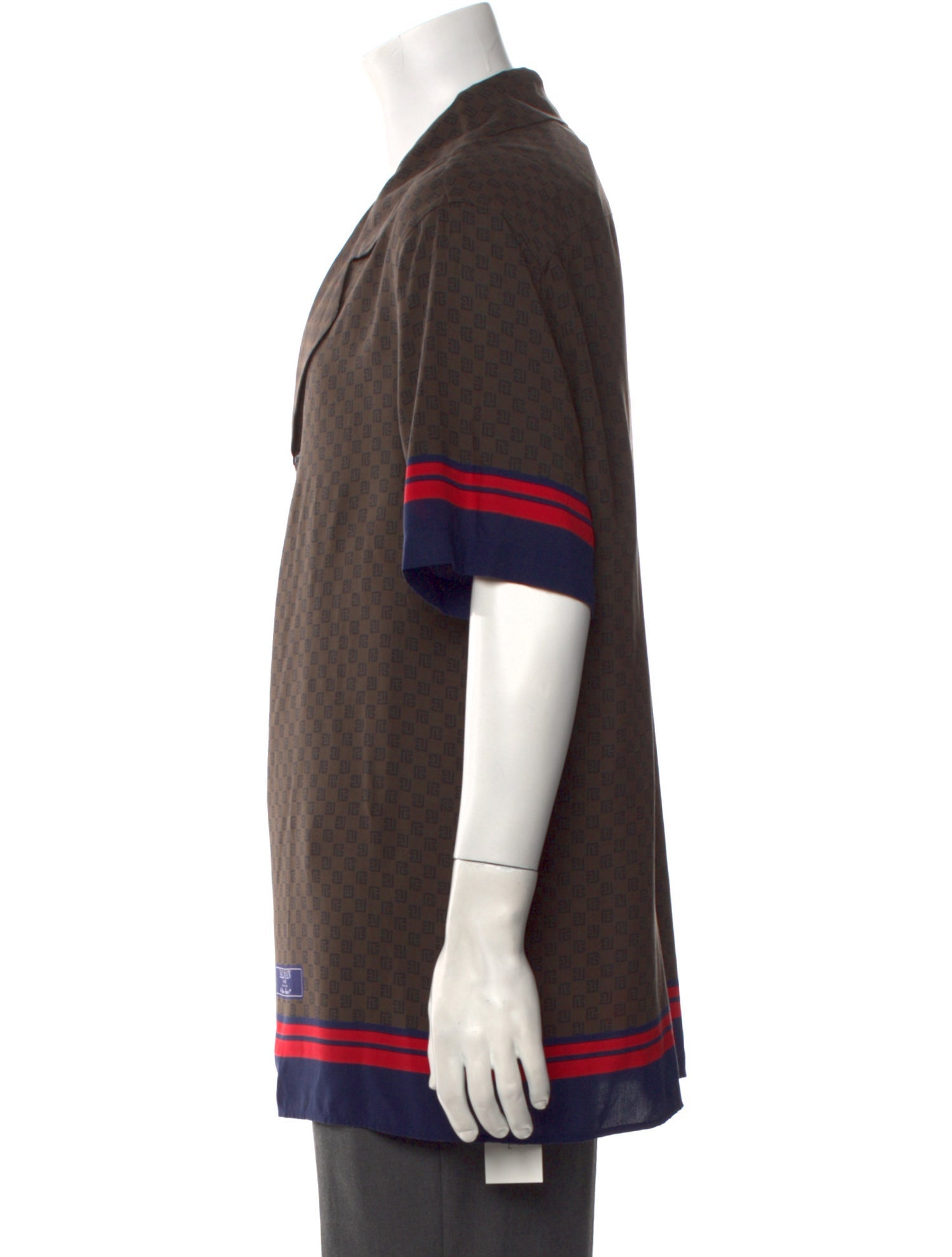 Balmain Striped Short Sleeve Shirt w/ Tags