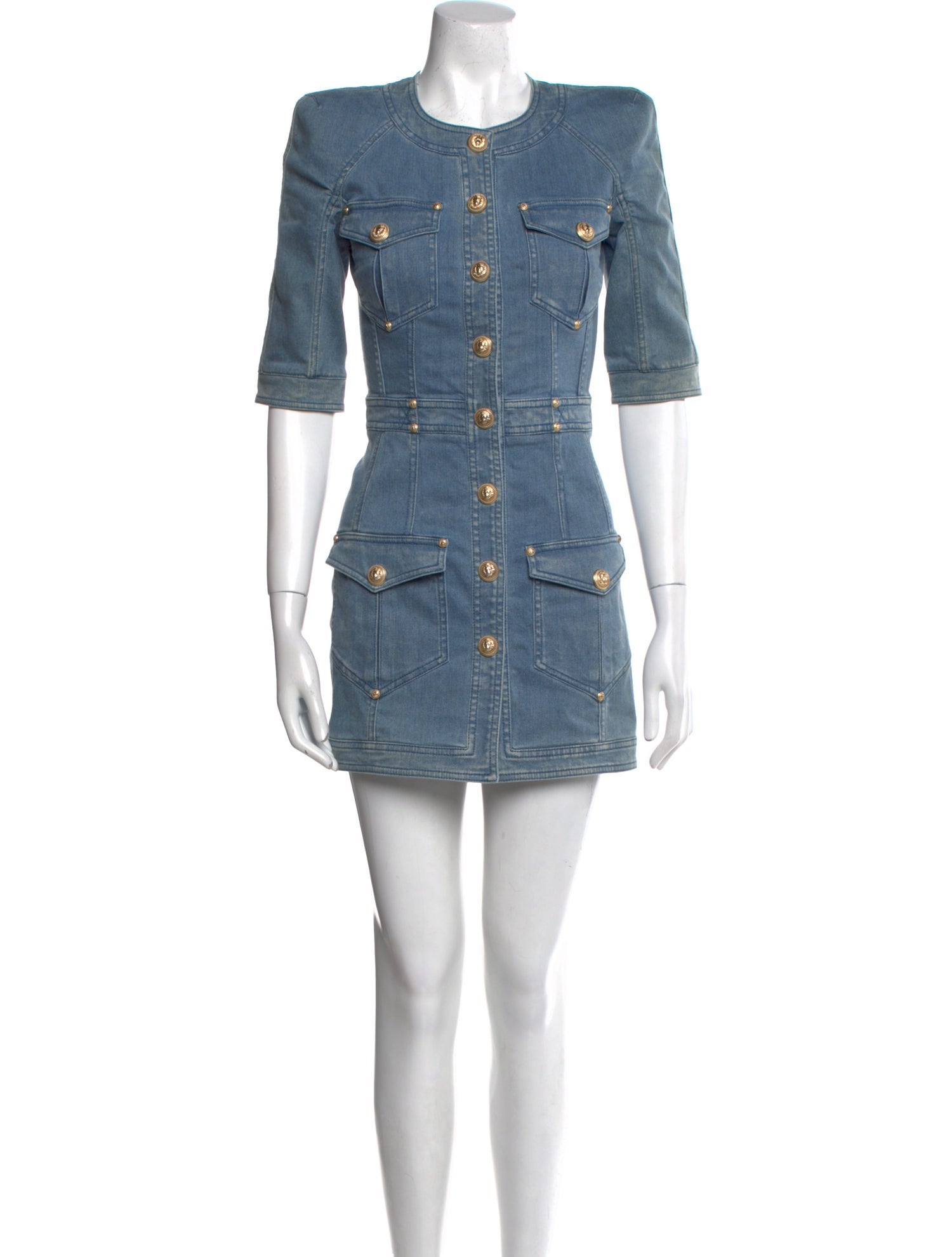 Balmain Crew Neck Mini Dress