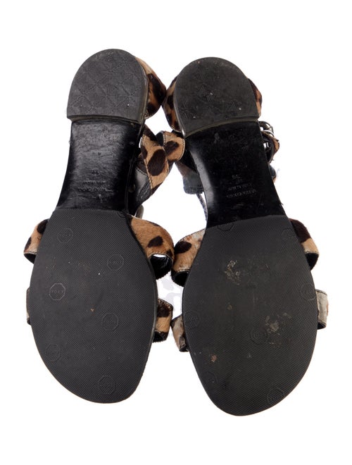 Balmain Ponyhair Animal Print Gladiator Sandals