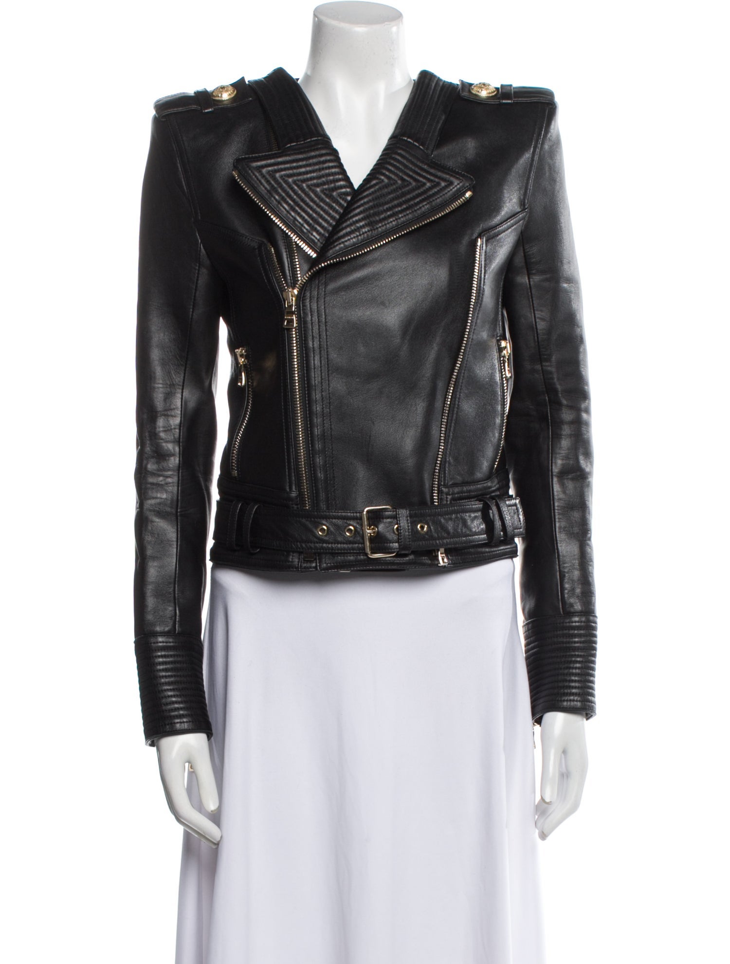 Balmain Leather Biker Jacket