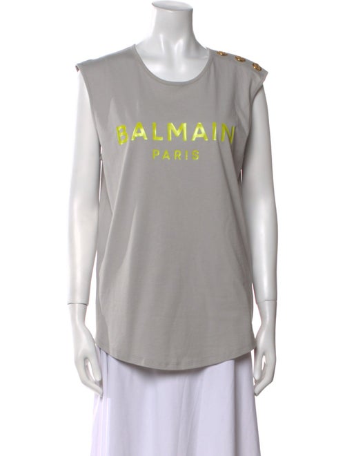 Balmain Graphic Print Scoop Neck T-Shirt