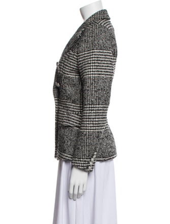 Balmain Virgin Wool Houndstooth Print Blazer