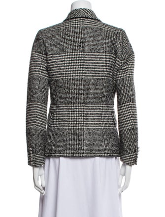 Balmain Virgin Wool Houndstooth Print Blazer