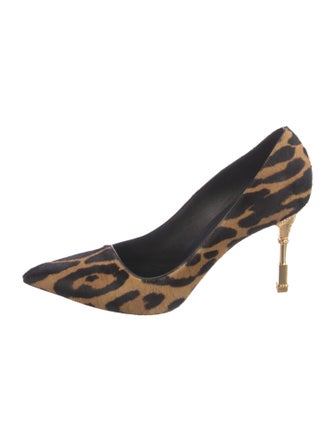Balmain Ponyhair Animal Print Pumps