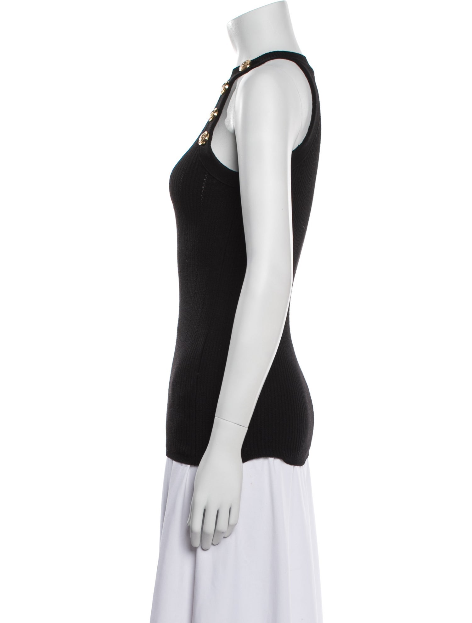 Balmain Wool Mock Neck Top