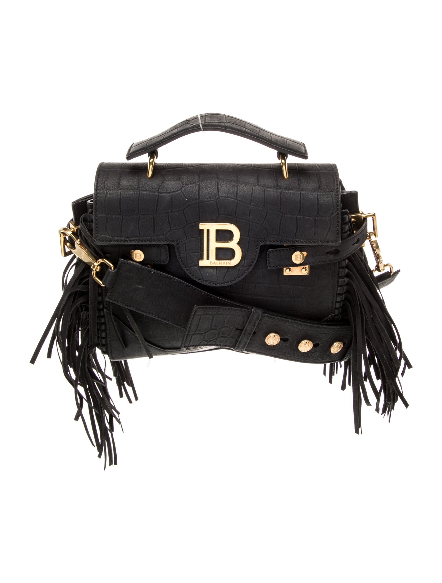 Balmain Leather Top Handle Bag
