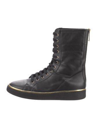 Balmain Leather Lace-Up Boots