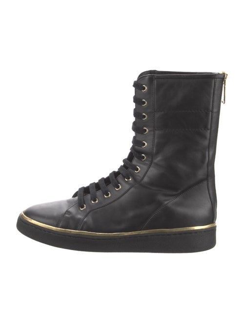 Balmain Leather Lace-Up Boots