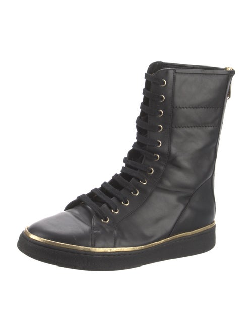 Balmain Leather Lace-Up Boots