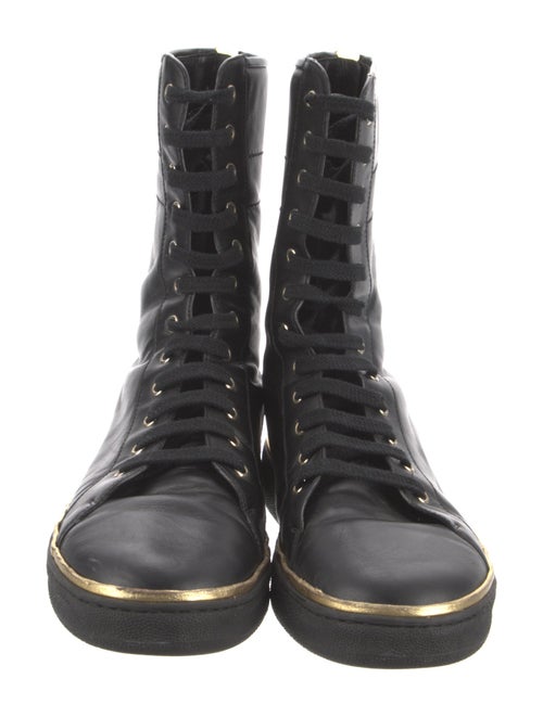 Balmain Leather Lace-Up Boots