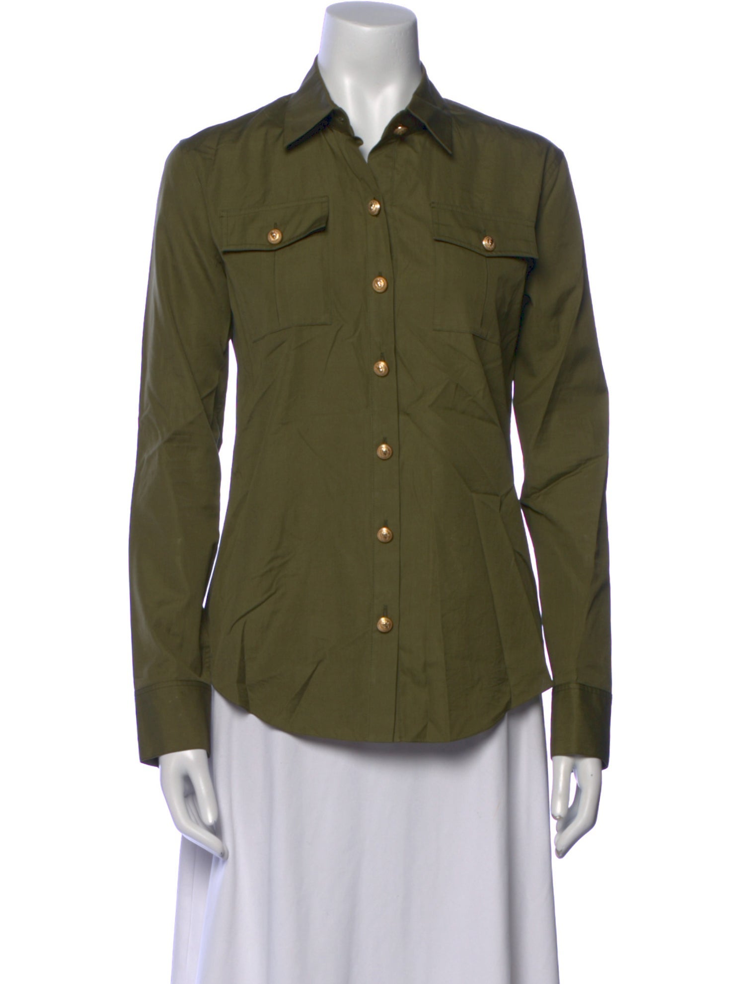 Balmain Long Sleeve Button-Up Top