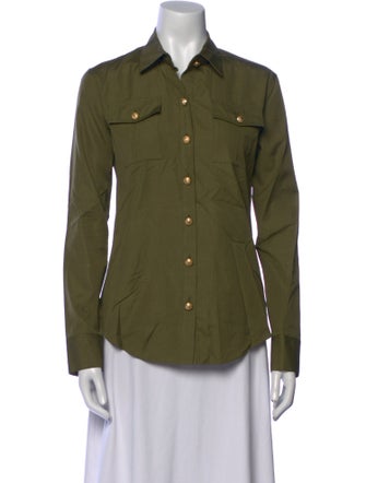 Balmain Long Sleeve Button-Up Top