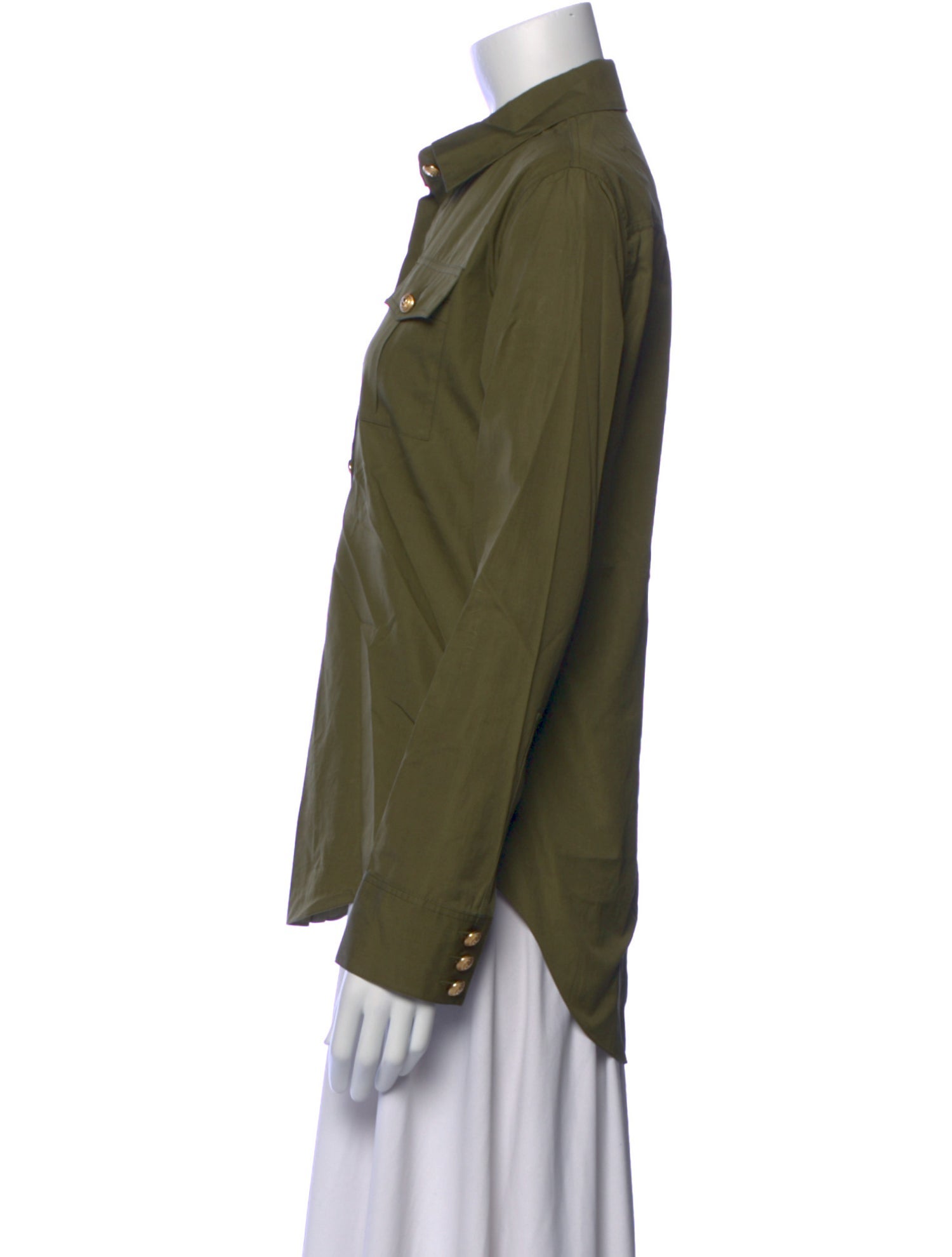 Balmain Long Sleeve Button-Up Top