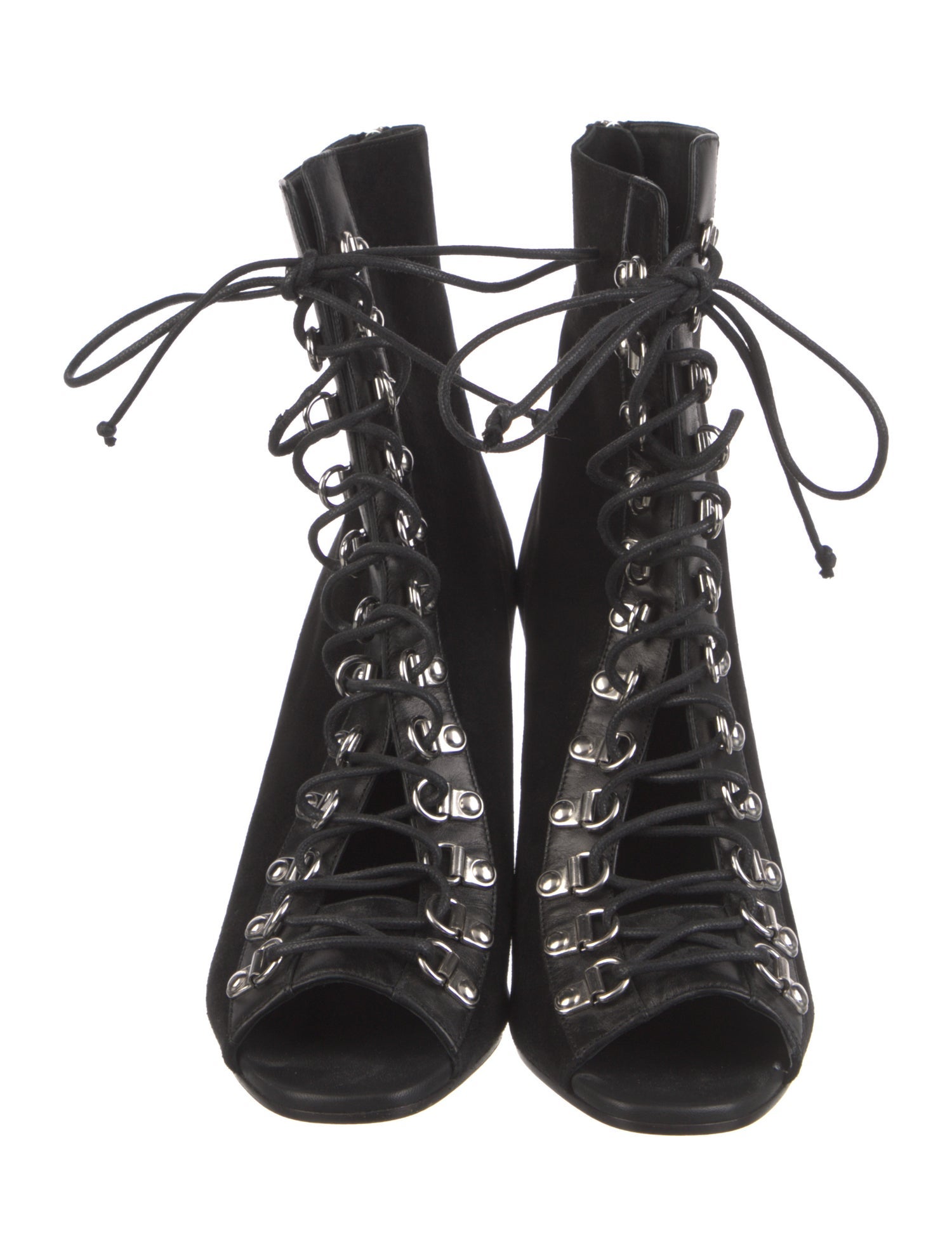 Balmain Suede Lace-Up Boots