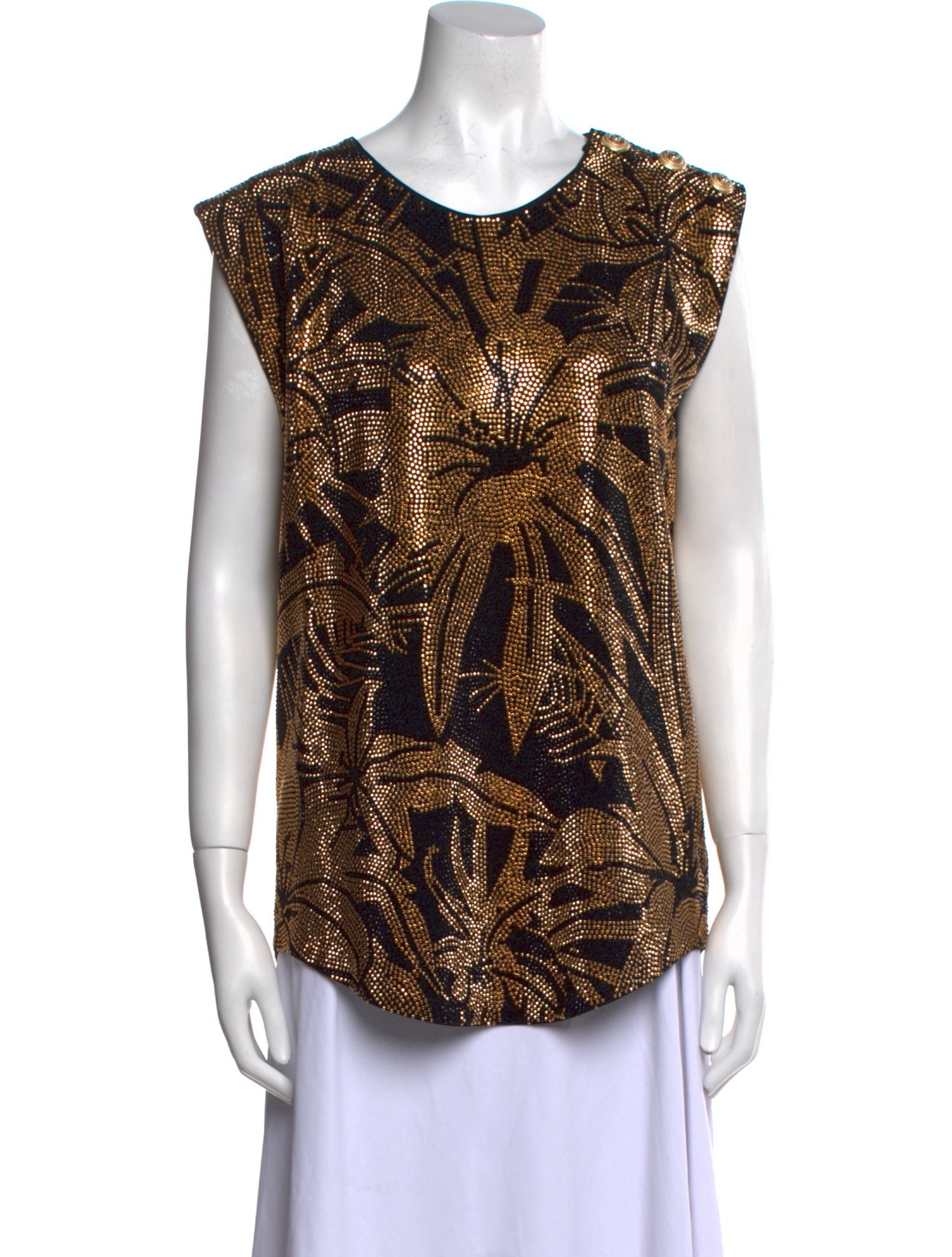 Balmain Printed Scoop Neck Top