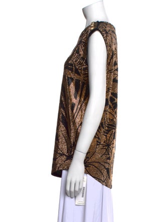 Balmain Printed Scoop Neck Top