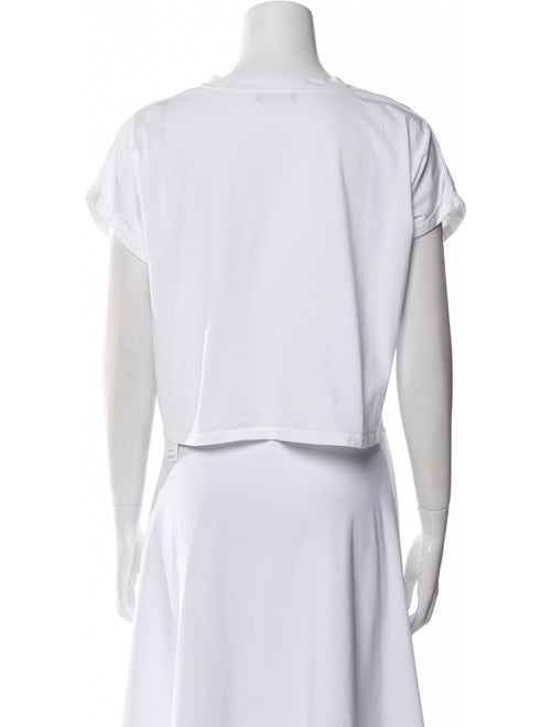 Balmain Graphic Print Crew Neck Crop Top