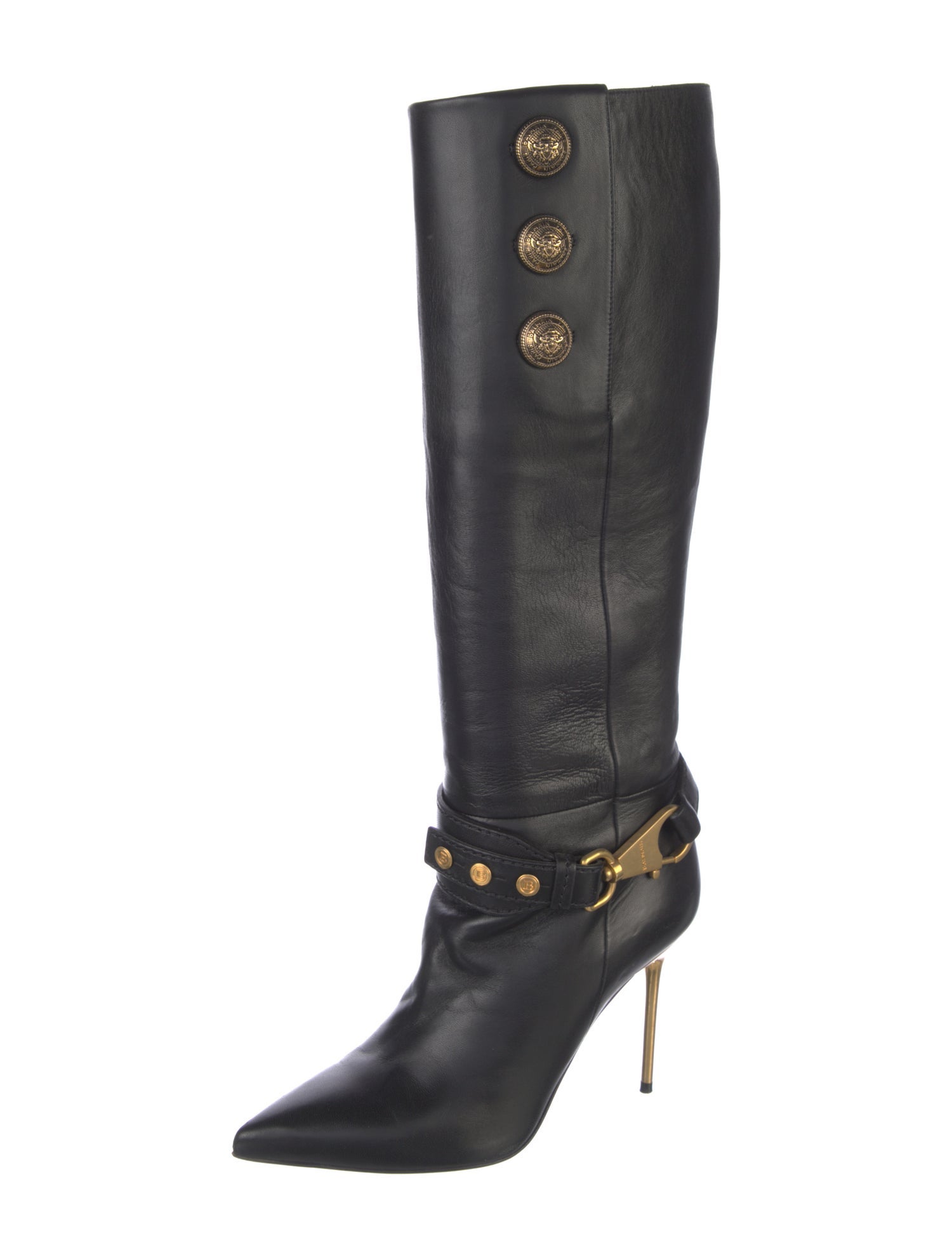 Balmain Leather Lace-Up Boots